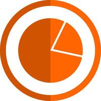 Pie Chart Glyph Orange Circle Icon vector