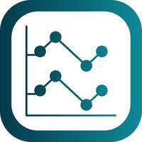 Line Chart Glyph Gradient Round Corner Icon vector