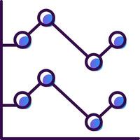 Line Chart Gradient Filled Icon vector