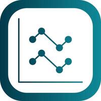 Line Chart Glyph Gradient Round Corner Icon vector