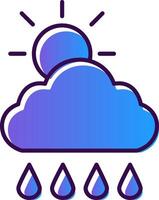 Morning,Rain Gradient Filled Icon vector