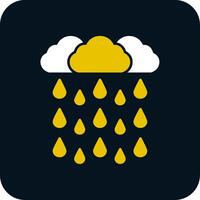 Heavy Rain Glyph Two Color Icon vector