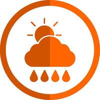 Morning,Rain Glyph Orange Circle Icon vector