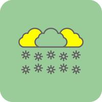 nevando lleno amarillo icono vector