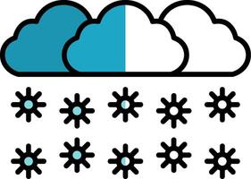 Snowing Filled Half Cut Icon vector