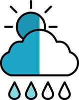 Morning,Rain Filled Half Cut Icon vector