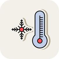 Snowflake Line Filled White Shadow Icon vector