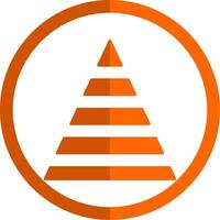 Pyramid Chart Glyph Orange Circle Icon vector