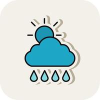 Morning,Rain Line Filled White Shadow Icon vector