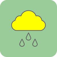 Rainy Filled Yellow Icon vector