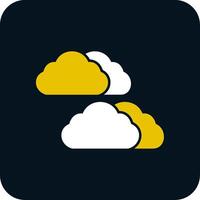 Cloudy Glyph Two Color Icon vector