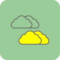 Cloudy Filled Yellow Icon vector