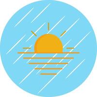 Sunset Flat Blue Circle Icon vector