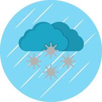 Snowy Flat Blue Circle Icon vector