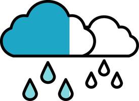 Rainy Filled Half Cut Icon vector