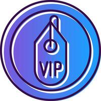 VIP degradado lleno icono vector