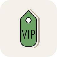 Vip pass Line Filled White Shadow Icon vector