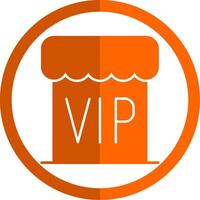 VIP glifo naranja circulo icono vector