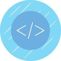 Coding Flat Blue Circle Icon vector