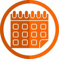 Calendar Glyph Orange Circle Icon vector