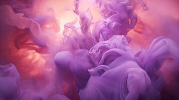 Blue and pink acrylic colors and ink in water. Abstract background. photo