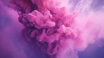 Pink acrylic colors and ink in water. Abstract background. . photo