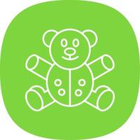Bear Line Curve Icon vector