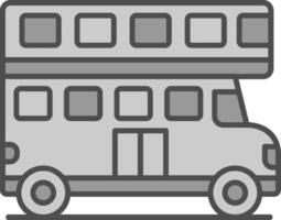 Double Bus Fillay Icon vector