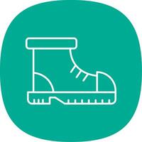 Boot Line Curve Icon vector