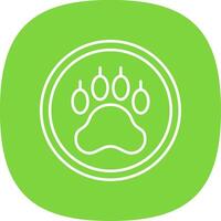 Pawprint Line Curve Icon vector