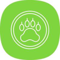 Pawprint Line Curve Icon vector