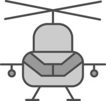 Military Helicopter Fillay Icon vector