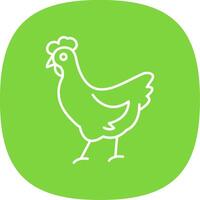 Chicken Line Curve Icon vector