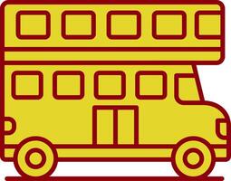 doble autobús línea dos color icono vector