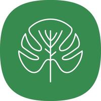 Monstera Line Curve Icon vector