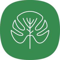 Monstera Line Curve Icon vector