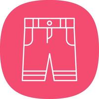 Shorts Line Curve Icon vector