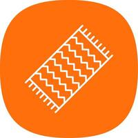 Beach Towel Line Curve Icon vector