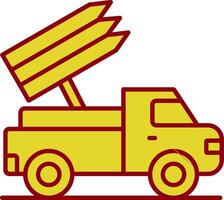 Missile Truck Line Two Color Icon vector