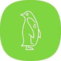 Penguin Line Curve Icon vector