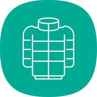 Puffer Coat Line Curve Icon vector