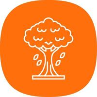 árbol línea curva icono vector