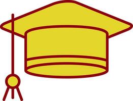 Mortarboard Line Two Color Icon vector