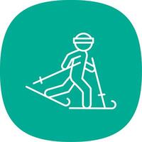 Ski Line Curve Icon vector