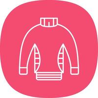 Sweater Line Curve Icon vector