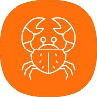 Crab Line Curve Icon vector