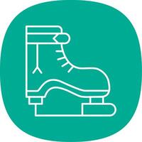 Ice Skate Line Curve Icon vector