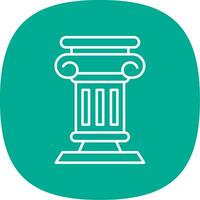 Pillar Line Curve Icon vector