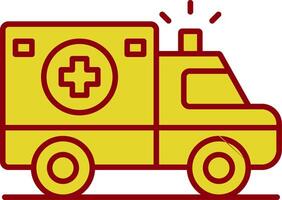 icono de dos colores de línea de ambulancia vector