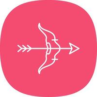 Bow And Arrow Line Curve Icon vector